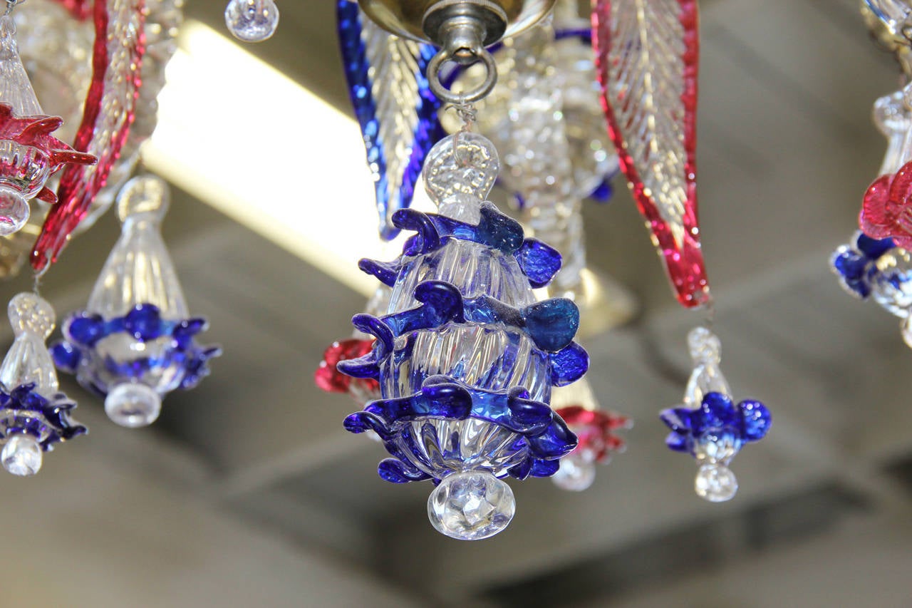 19th Century Murano Blown Glass Chandelier For Sale 2