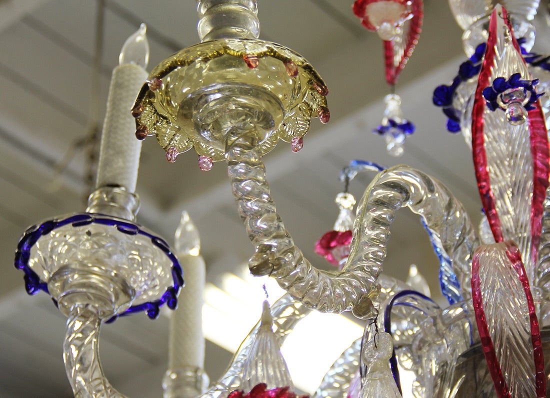 19th Century Murano Blown Glass Chandelier For Sale 4