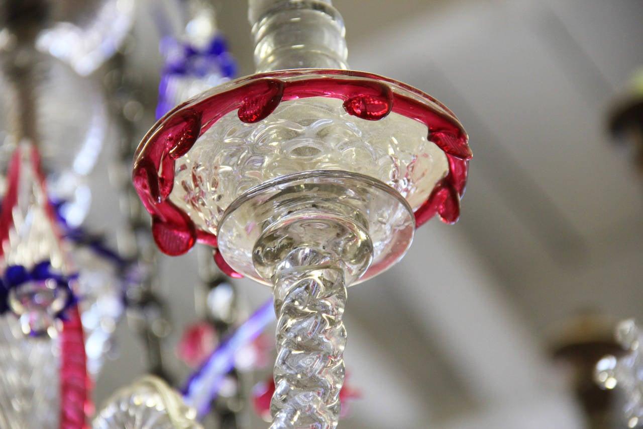 19th Century Murano Blown Glass Chandelier For Sale 5