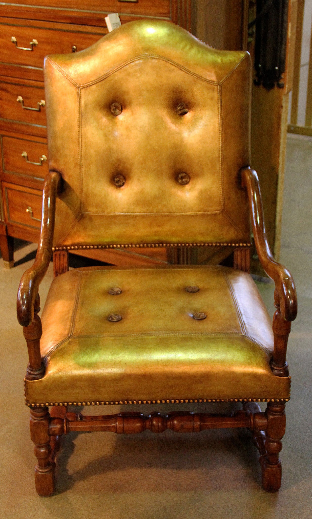 18th Century Italian Walnut Fauteuil Armchair In Fair Condition For Sale In San Francisco, CA