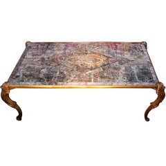 A Rare Blue John Mineral and Bronze Dore Coffee Table