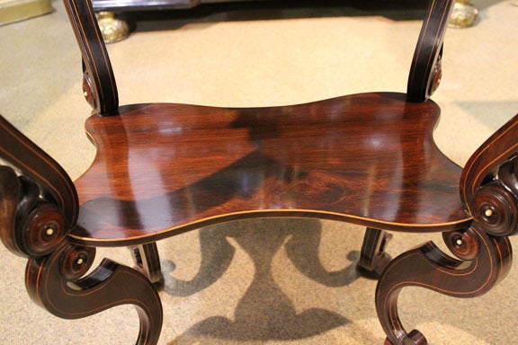 19th Century Florentine Ebony and Marquetry Side Table For Sale 5