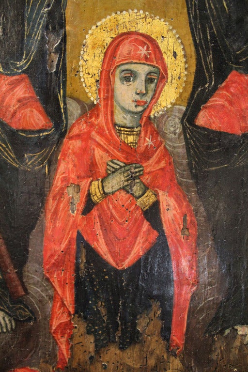 18th Century Greek Icon Oil on Panel For Sale 5