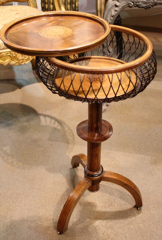 French 19th Century Charles X Walnut and Satinwood Parquetry Side Table For Sale