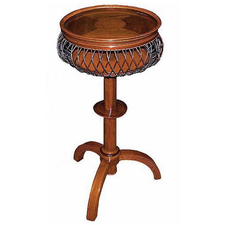 19th Century Charles X Walnut and Satinwood Parquetry Side Table For Sale
