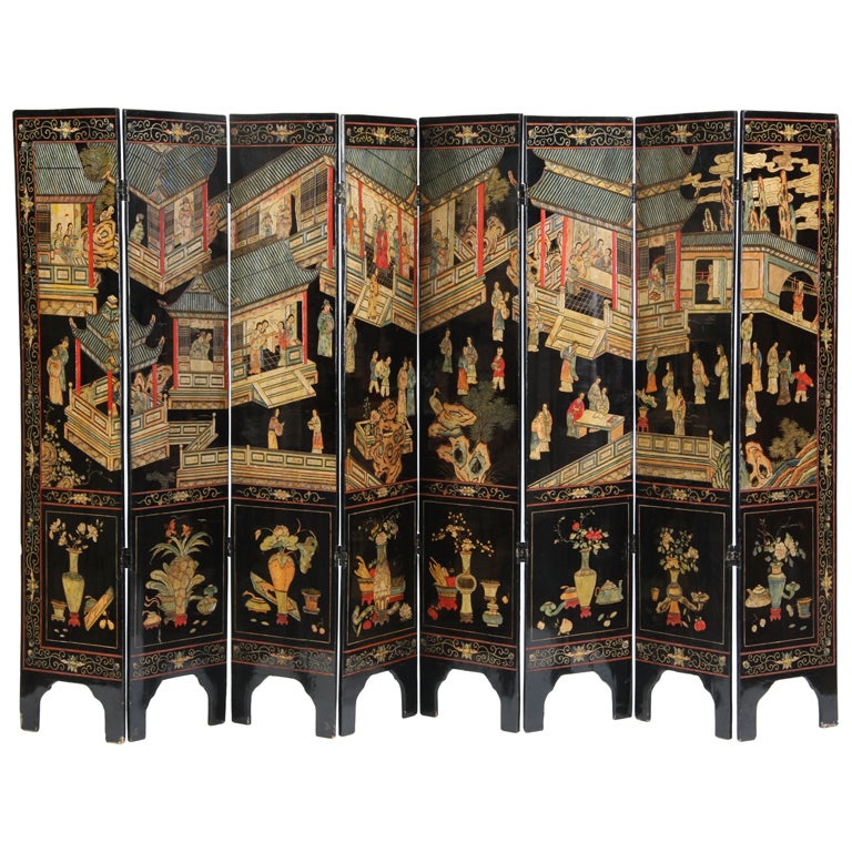 Early 20th Century 8-Panel Coromandel Screen For Sale