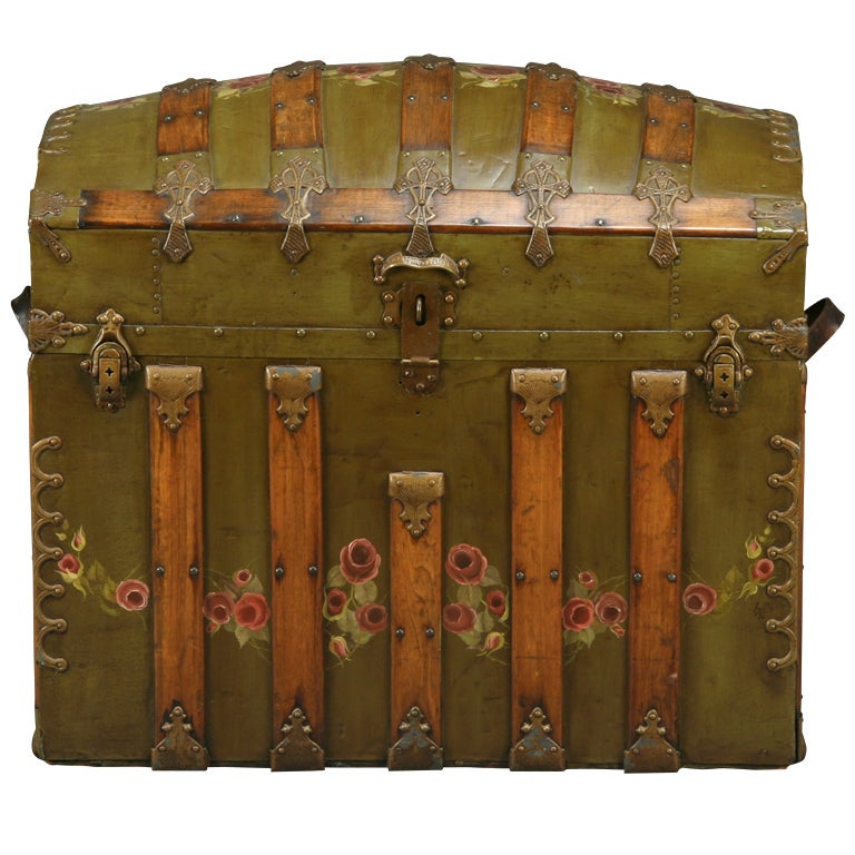 19th Century Dome Top European Trunk For Sale