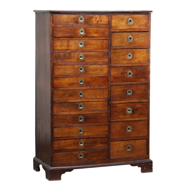 20th Century Heart Pine Chest with 20 Drawers For Sale