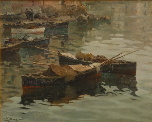 Italian 20th Century Oil on Panel, Signed Buono For Sale