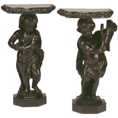 Two 19th Century Venetian Figural Pedestals, 42" high