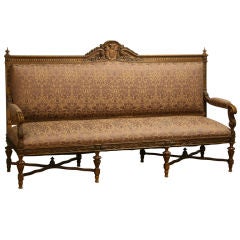 Antique 19th Century Palace Size Carved Oak Sofa