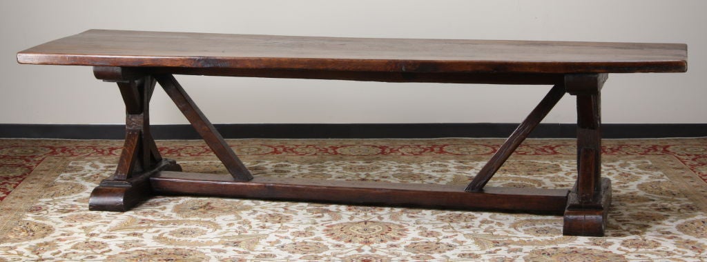 18th Century French Hand-hewn Oak Farm Table