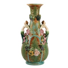 Early 20th Century English Majolica Vase
