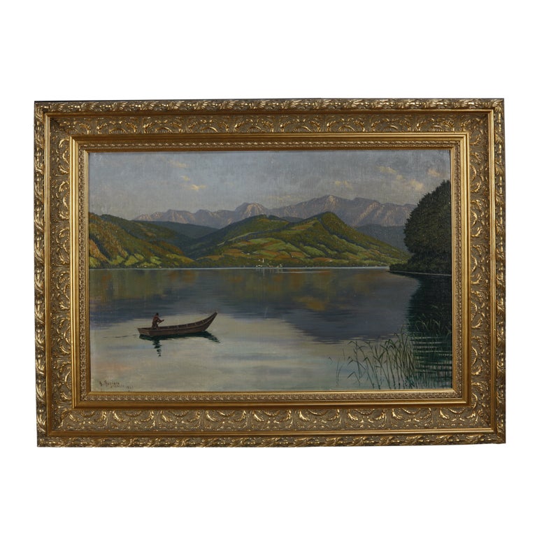 Early 20th Century Austrian Oil on Canvas, Signed For Sale