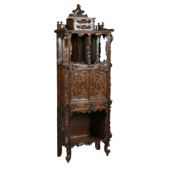 19th Century French Rococo Carved Walnut Etagere