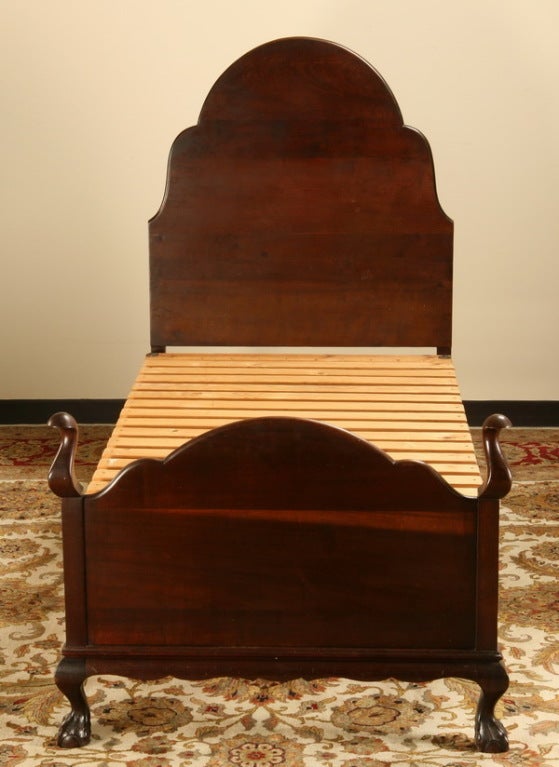 Early 20th Century British Colonial Mahogany Twin Beds