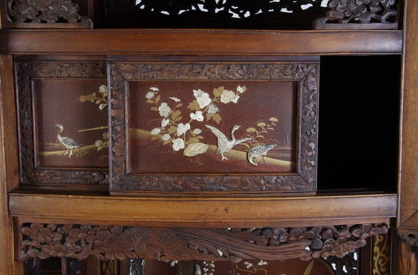 19th Century Japanese Ivory Inlaid Curio Cabinet For Sale 1