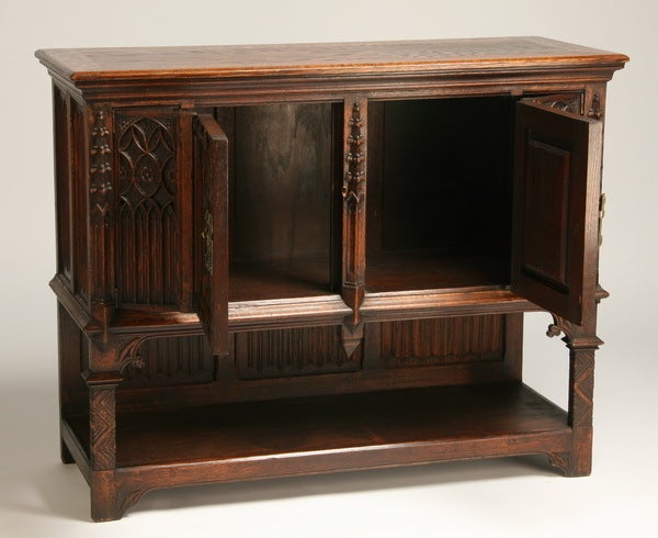 19th Century English Carved Oak Server For Sale 1