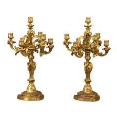Pair of 19th Century Dore' Bronze Candelabra Attibuted to Linke