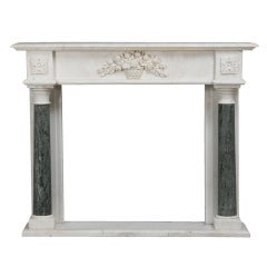 Carved Marble Mantle with Marble Columns