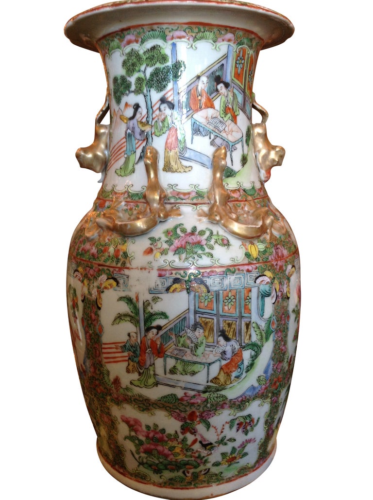Late 19th Century Chinese Rose Medallion Vase, 14