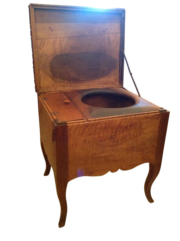 19th Century English Commode, Stool, Pot, 19th Century