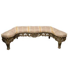 Venetian Hand-Carved Bench, 19th Century