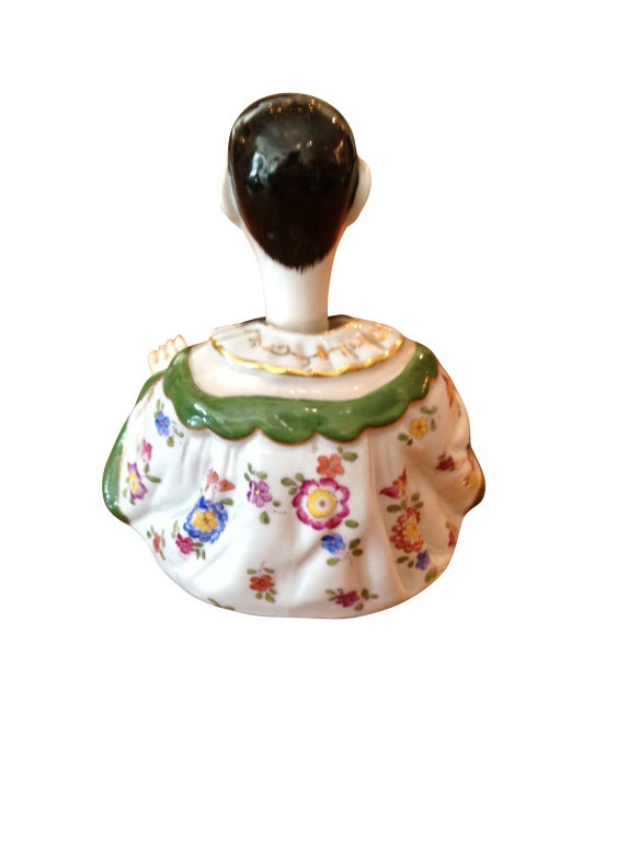 French Chinoisie Meissen Porcelain Seated Nodder, Hand Painted, Circa 1900