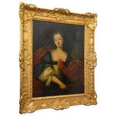 Oil on Canvas, Portrait of Lady, French School, 18th C
