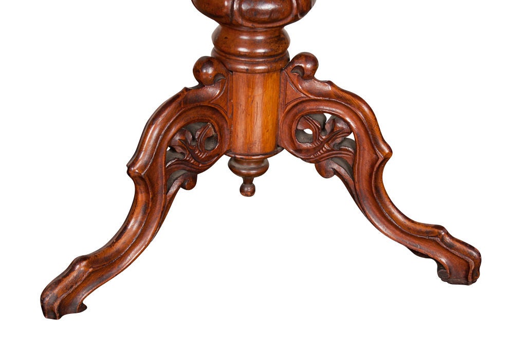 English Burl Walnut Work, Side, End, Tea Table, 19th Century 4