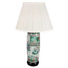 Chinese Porcelain Famille Vert Vase, Lamp