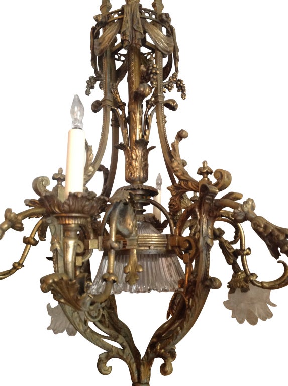 19th Century French Bronze Chandelier For Sale 1