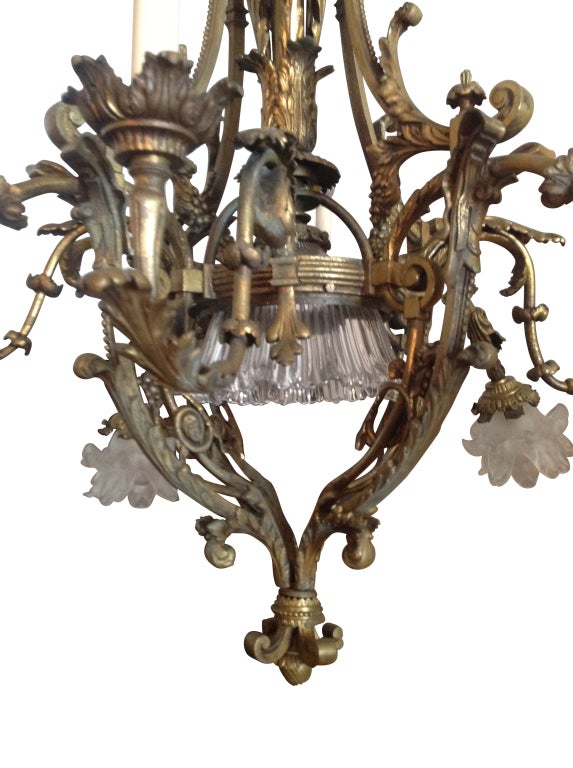19th Century French Bronze Chandelier For Sale 2