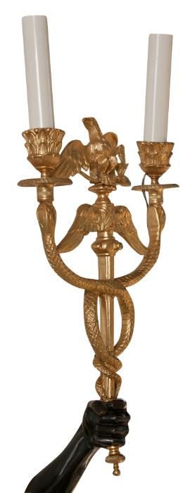 Pair of French Bronze Wall Sconces Appliques, 19th Century In Good Condition For Sale In West Palm Beach, FL