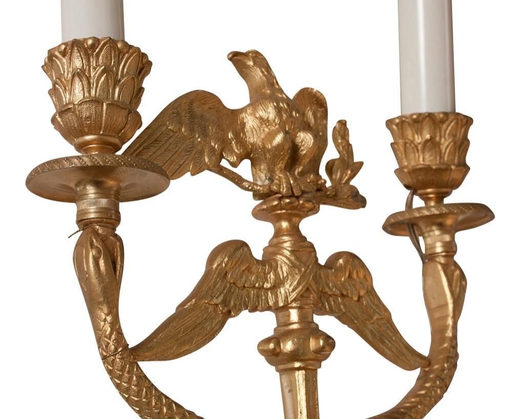 Pair of French Bronze Wall Sconces Appliques, 19th Century For Sale 1