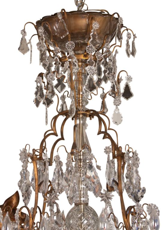 Important French Louis XV Bronze and Crystal Chandelier, 19th Century In Good Condition For Sale In West Palm Beach, FL