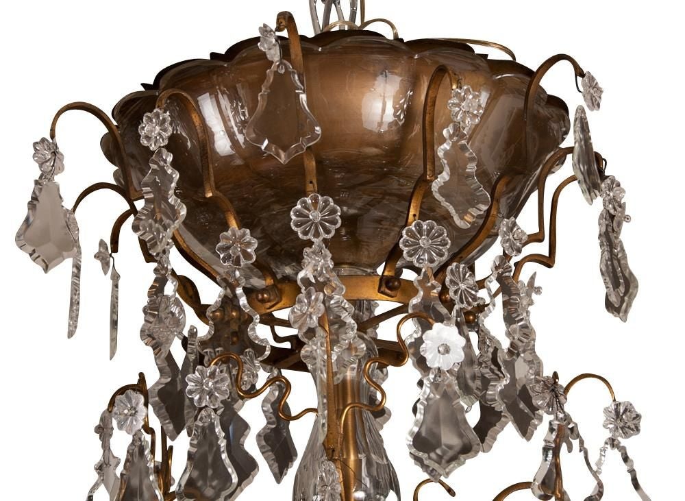 Important French Louis XV Bronze and Crystal Chandelier, 19th Century For Sale 3