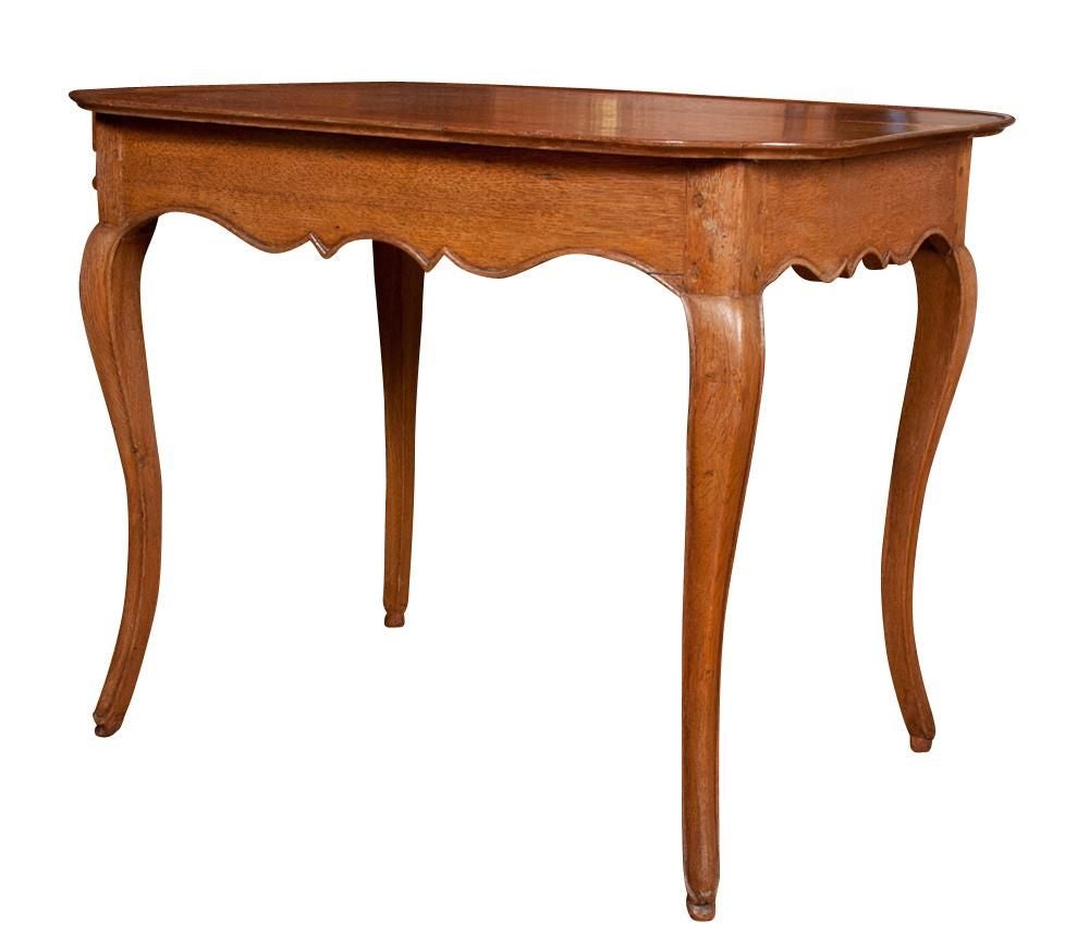 A French oak side table rectangular form with rounded edges, dish top and shaped apron having cabriole legs and hoof feet, a single drawer, original restored finish.

Originally $ 3,250.00

PLEASE VISIT OUR SITE FOR ADDITIONAL SPECIALS