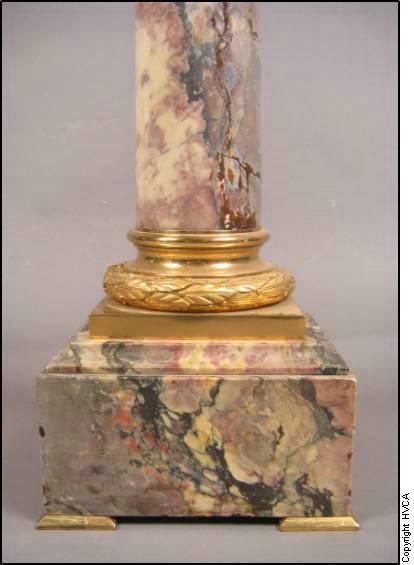 French Neo-Classical Marble Pedestal, Column with Ormolu Details, 19th Century For Sale