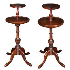 Pair of English Tier, Side, End Tables, Mahogany, 19th Century