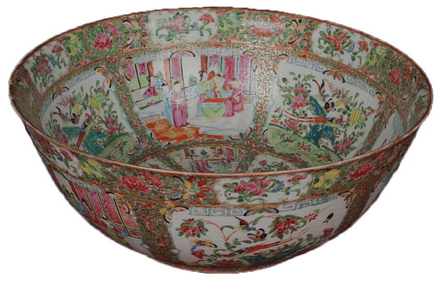 Originally $ 6,500.00

PLEASE VISIT OUR SITE FOR ADDITIONAL SPECIALS

Chinese porcelain Famile Rose porcelain punch bowl. Famille rose (known in Chinese as Fencai or Ruancai, meaning 'soft colours', and later as Yangcai, meaning 'foreign