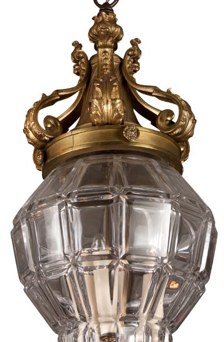 French Bronze Lantern, Ceiling Fixture, Chandelier, 19th Century
