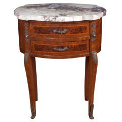 French Commode, Side, End, Tea Table with Marble Top, 19th Century