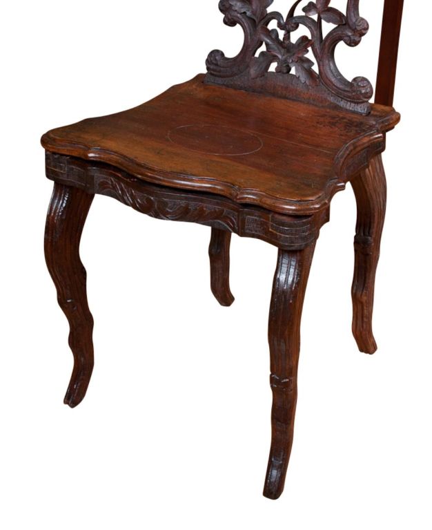 German Black Forest Musical Side Chair With Marquetry, 19th Century