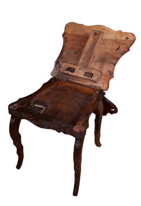 Black Forest Musical Side Chair With Marquetry, 19th Century In Good Condition In West Palm Beach, FL