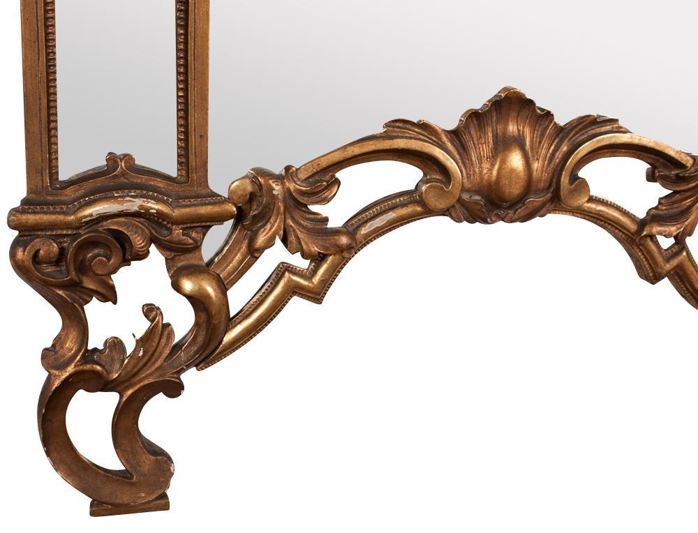 Gesso Huge French Gilt Over Mantel Mirror, Carved, 19th Century For Sale