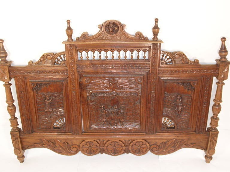 French Hand Heavily Carved Walnut Brittany Bed, Head, Foot & Rails. Original Restored Finish. All Carvings Complete. Approx. Queen Size. Exact Dimentions to be added

Originally $ 8,750.00

PLEASE CHECK OUT OUR WEB SITE FOR ADDITIONAL SPECIALS