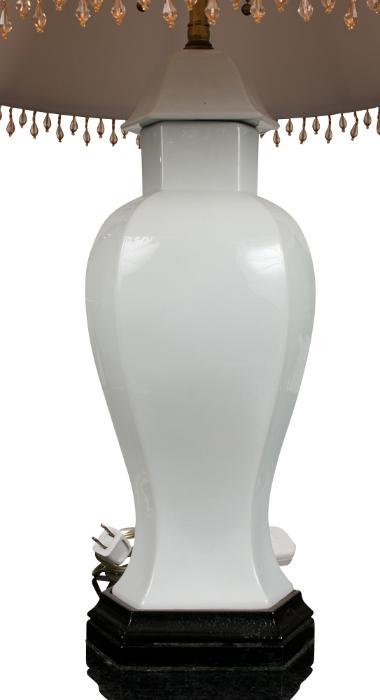 Pair of Antique White Chinese Porcelain Vases as  Lamps, 19th Century