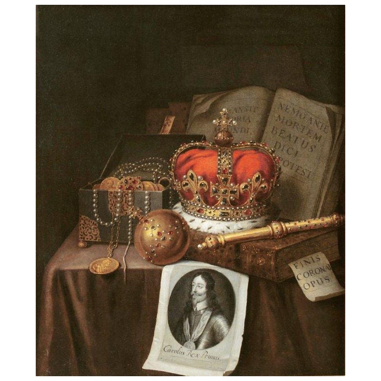 Oil on Canvas, "Crown Jewels",  s. Evert Collier London 1707, 18th Century For Sale