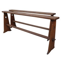 Pair of English Oak Narrow Benches by Thom Wilkonson, 19th century